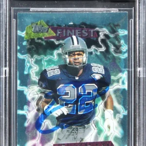 Cowboys Emmitt Smith Signed 1995 Finest #190 Card Auto Graded GM 10! BAS Slabbed