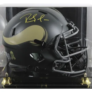 Vikings Randy Moss Signed STS IV Full Size Speed Proline Helmet W/ Case BAS Wit
