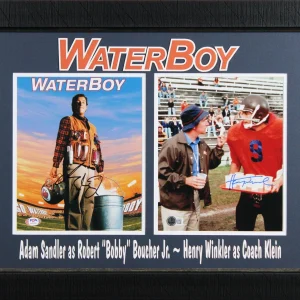 Adam Sandler & Henry Winkler The Waterboy Signed Framed Display BAS & PSA