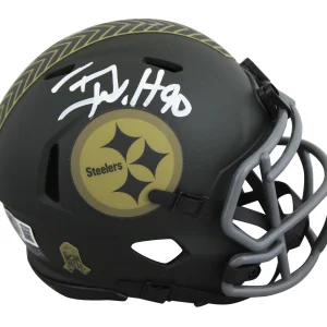 Steelers T.J. Watt Signed Salute to Service IV Speed Mini Helmet BAS Witnessed