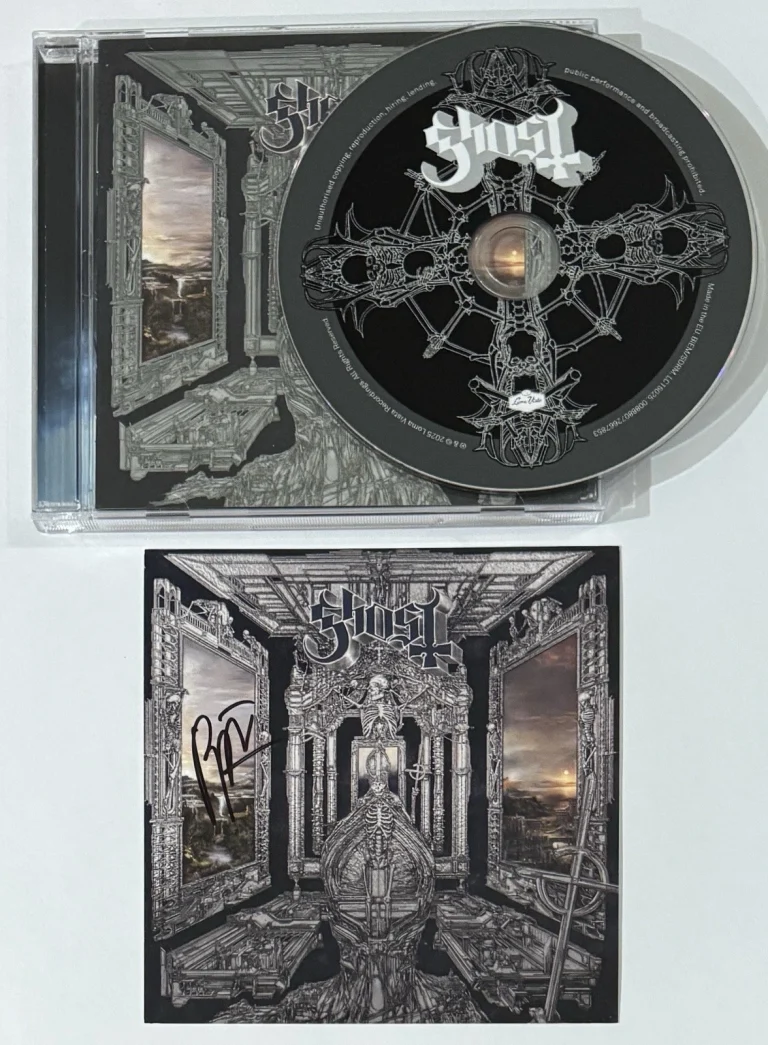 Ghost SIGNED Skeleta Album Card Autograph PAPA V PERPETUA & CD BAS Beckett COA