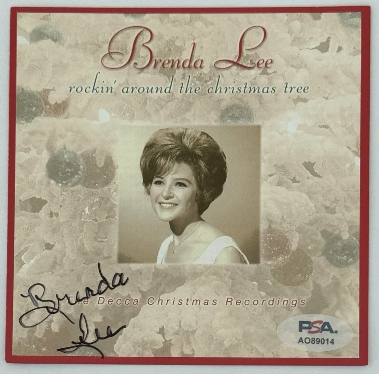 SIGNED Brenda Lee Rockin’ Around The Christmas Tree Cover Book & CD PSA DNA COA