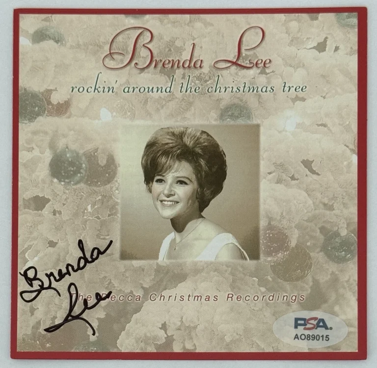 SIGNED Brenda Lee Rockin’ Around The Christmas Tree CD Booklet & CD PSA DNA COA