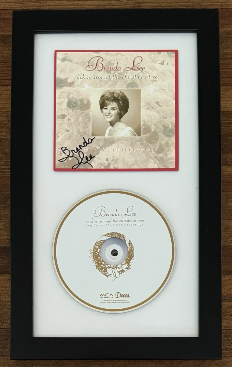 SIGNED FRAMED Brenda Lee Rockin’ Around The Christmas Tree Book & CD PSA DNA COA
