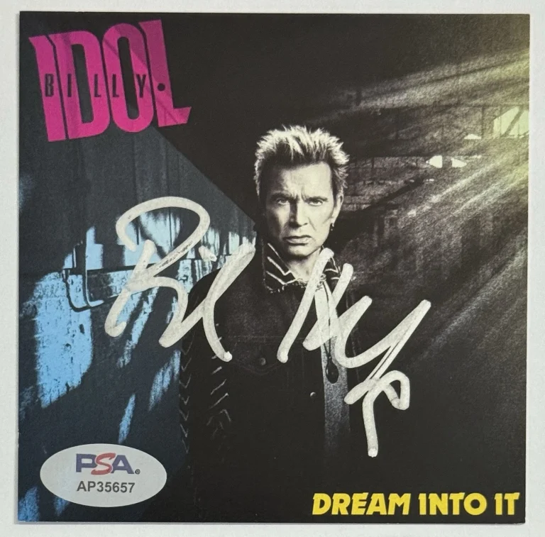 BILLY IDOL SIGNED DREAM INTO IT ALBUM COVER ART CARD AUTOGRAPH & CD PSA DNA COA