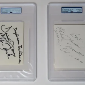 THE MONKEES Signed Autograph Auto Index Card Cut Page Slab by 4 PSA JSA