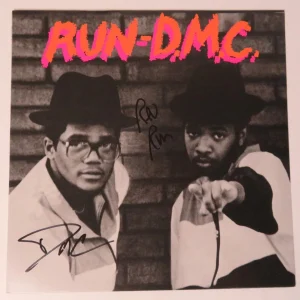 RUN DMC Signed Autograph Auto "Run-DMC S/T" Album Vinyl LP by 2 JSA