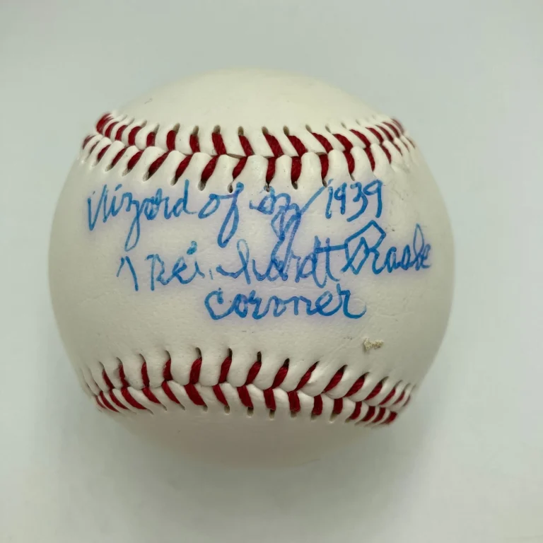 Meinhardt Raabe Wizard Of Oz 1939 Signed Baseball JSA COA