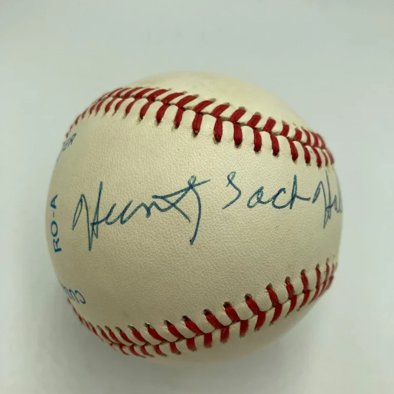 Huntz Hall Signed American League Baseball JSA COA Celebrity Bowery Boys