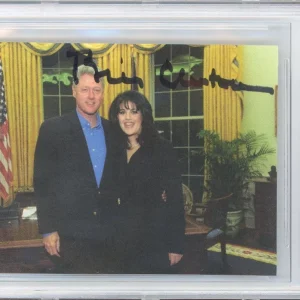 PRESIDENT BILL CLINTON SIGNED AUTOGRAPH MONICA LEWINSKY PICTURE BECKETT BAS COA