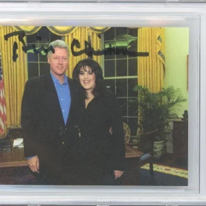 PRESIDENT BILL CLINTON SIGNED AUTOGRAPH MONICA LEWINSKY CUT AUTO BECKETT BAS COA