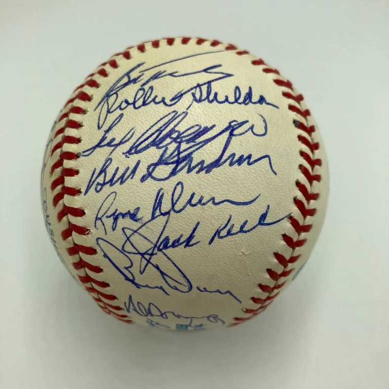 1961 New York Yankees World Series Champs Team Signed Baseball Mickey Mantle JSA