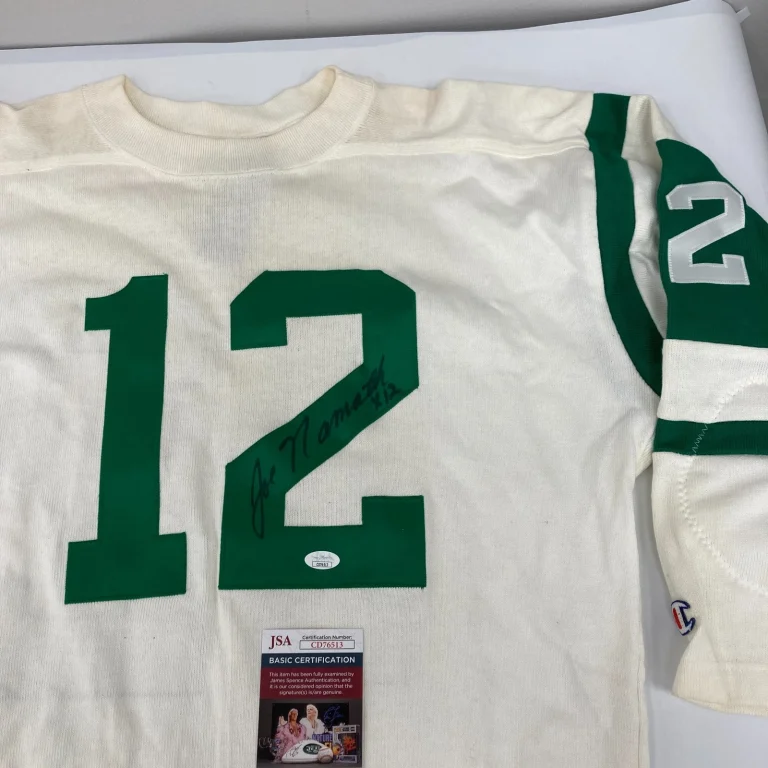 Joe Namath Twice Signed Champions 1968 New York Jets Authentic Jersey JSA COA