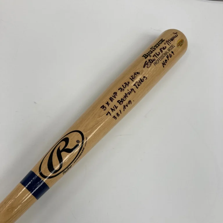 STAN MUSIAL SIGNED HEAVILY INSCRIBED STAT BASEBALL BAT PSA DNA AUTHENTICATED COLLECTIBLE MEMORABILIA