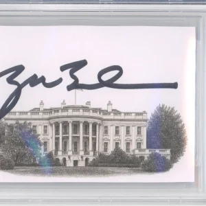 SIGNED President George W Bush White House Engraving Picture Cut Beckett BAS COA