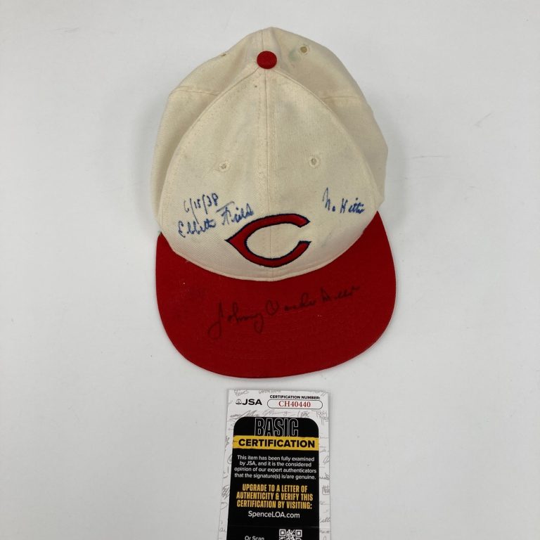 Johnny Vander Meer No Hitter 6-15-38 Ebbets Field Signed Cincinnati Reds Hat JSA