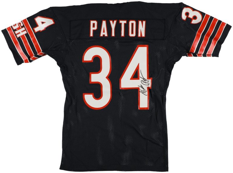 Walter Payton Signed Chicago Bears Wilson Game Model Jersey Beckett COA