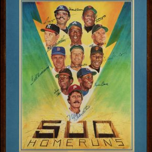 500 Home Run Club Signed Large Photo Litho Mickey Mantle Ted Williams JSA COA