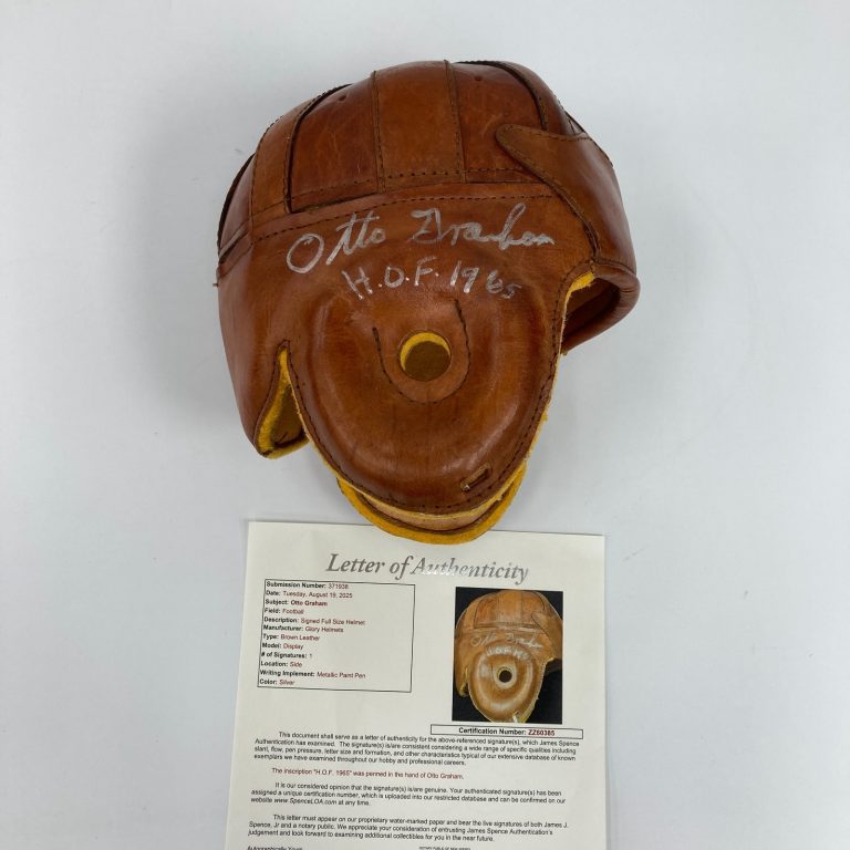 Otto Graham Hall Of Fame 1965 Signed Full-Size Leather GLORY Helmet JSA COA