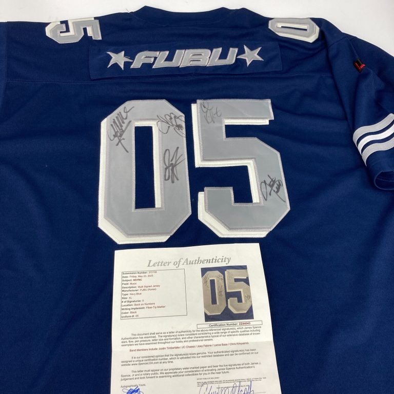 Justin Timberlake NSYNC Band Signed FUBU Jersey 5 Sigs JSA COA