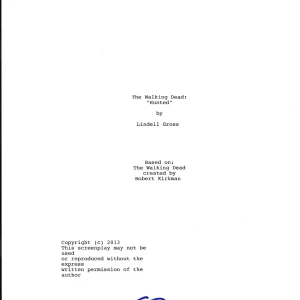 * STEVEN YEUN * signed autographed TV script * THE WALKING DEAD * HUNTED * GLENN