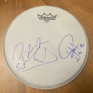 * FRONT 242 * signed 10" REMO drumhead * JEAN-LUC, PATRICK & RICHARD * PROOF * 1