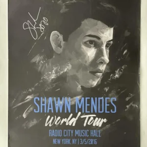 SHAWN MENDES SIGNED AUTOGRAPH 18X24 CONCERT TOUR POSTER - RADIO CITY NYC 3/5/16
