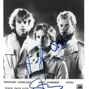 * THE POLICE * signed 8x10 photo * STING, STEWART COPELAND & ANDY SUMMERS * 1