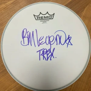 * BILL LEGEND * signed 10" REMO drumhead * T-REX BAND * DRUMMER * COA * 2