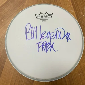 * BILL LEGEND * signed 10" REMO drumhead * T-REX BAND * DRUMMER * COA * 1
