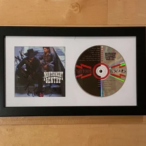 * MONTGOMERY GENTRY * signed framed CD * TATTOOS & SCARS * EDDIE TROY * 2