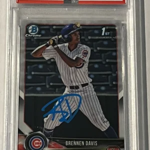 2018 1st Bowman Chrome Brennen Davis Auto Signed Chicago Cubs PSA GEM MT 10