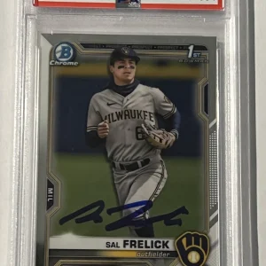 Sal Frelick 2021 1st Bowman Chrome Signed Card Brewers Autograph PSA DNA