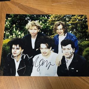 * THE CURE * signed 11x14 photo * ROBERT SMITH, SIMON GALLUP & LOL TOLHURST * 2
