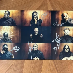 * SLIPKNOT * signed 12x18 photo * COREY, CLOWN, JAY, MICK, V-MAN, JIM & SID * 1