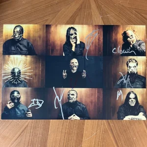* SLIPKNOT * signed 12x18 photo * COREY, CLOWN, JAY, MICK, V-MAN, JIM & SID * 2