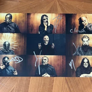 * SLIPKNOT * signed 12x18 photo * COREY, CLOWN, JAY, MICK, V-MAN, JIM & SID * 4