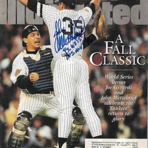 * JOHN WETTELAND * signed sports illustrated magazine * NEW YORK YANKEES * 1