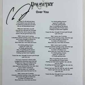 CHRIS DAUGHTRY SIGNED LYRIC SHEET SINGER ROCK POP AUTHENTIC AUTOGRAPH COA