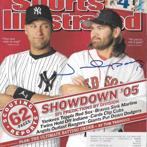 * JOHNNY DAMON * signed sports illustrated magazine * BOSTON RED SOX * 1