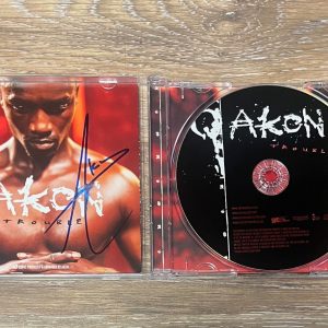 * AKON * signed CD w/ CASE * TROUBLE * 1
