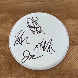 * RISE AGAINST * signed 10" drumhead * TIM MCILRATH, ZACH, JOE & BRANDON * 1