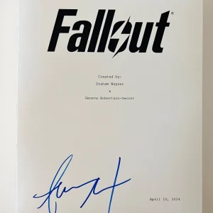 AARON MOTEN SIGNED SCRIPT FALLOUT TV SHOW ACTOR AUTHENTIC AUTOGRAPH COA