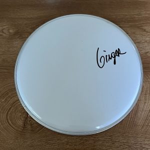 * GINGER FISH * signed 10" drumhead * ROB ZOMBIE * MANSON *