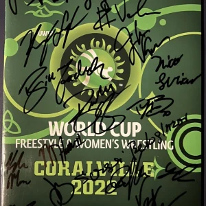 TEAM USA WRESTLING HAND SIGNED UWW PROGRAM 15 AUTOGRAPHS BURROUGHS AUTHENTIC COA