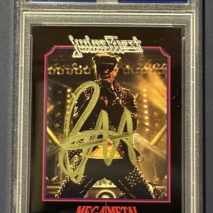 ROB HALFORD SIGNED AUTO 1991 Impel MEGA METAL Rock Card 60 Judas Priest PSA