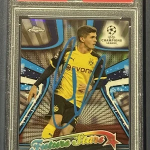 2017-18 Topps Chrome UCL Christian Pulisic Signed Auto Future Stars 2018 BVB PSA