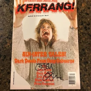 * OZZY OSBOURNE * signed vintage magazine * KERRANG * BLACK SABBATH * COA * 1