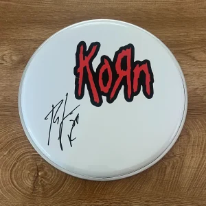 * RAY LUZIER * signed 10" drumhead * KORN * DRUMMER *