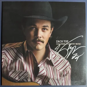 ZACH TOP SIGNED COLD BEER & COUNTRY MUSIC ALBUM VINYL COUNTRY AUTOGRAPH COA
